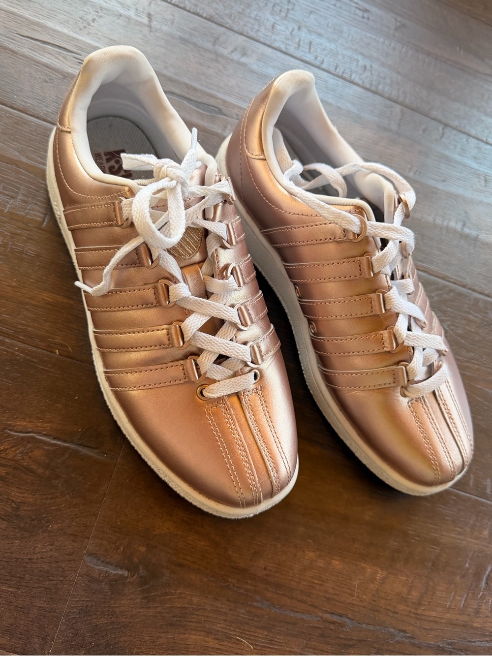 K-Swiss Women's Rose Gold Metallic Lace-Up Sneakers
